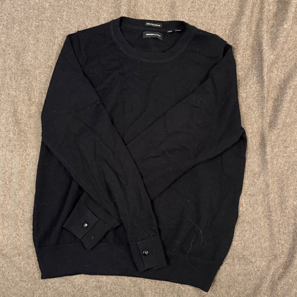 Superdry Black Merino Wool Sweater